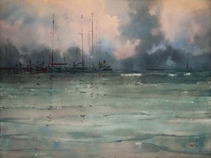 "Dawn" watercolor on paper, 46 x 61, 2011