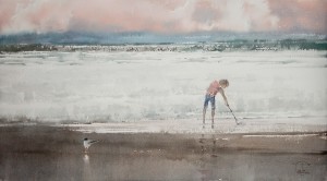 "What have brought by waves" watercolor on paper, 31 x 56, 2011