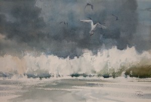 "Surf" watercolor on paper, 38 х 56, 2011