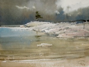 "The rocky coast" watercolor on paper, 31 х 41, 2011
