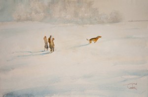 "Under the winter sun" watercolor on paper, 40 x 61, 2012