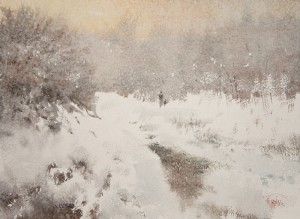 "Non-freezing water spring" watercolor on paper, 41 x 56, 2012