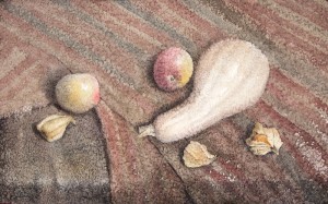 "Striped still life" watercolor on paper, 35 x 56, 2012