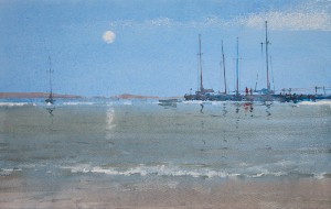 "Full moon" watercolor on paper, 35 x 56, 2012