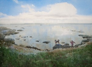 "Shore of the Bay" watercolor on paper, 41 x 56, 2012
