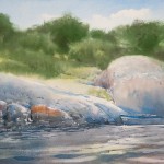 "The boat near the stones" watercolor on paper, 34 x 56, 2012