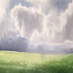 "Clouds over meadow" watercolor on paper, 41 x 56, 2012