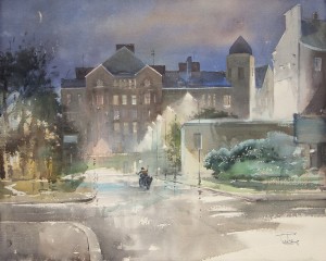 "By night city" watercolor on paper, 52 x 65, 2012