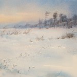 "The drifting snow begins" watercolor on paper, 38 x 57, 2012