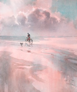 "Along the edge of the shore" watercolor on paper, 42 x 50, 2014