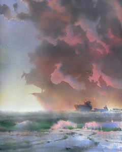 "The ships" watercolor on paper, 70 x 56, 2016