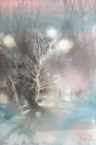 "The frosty haze" watercolor on paper, 52 x 35, 2016