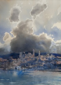 "In the shadows of clouds" watercolor on paper, 56 x 41, 2017
