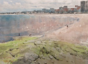 "Asturias. Low tide" watercolor on paper, 32 x 43, 2017