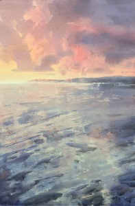 "A couple hours to the low tide" watercolor on paper, 56 x 38, 2019