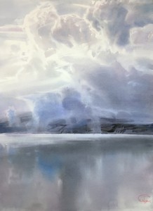 "The thunderstorm sky" watercolor on paper, 77 x 56, 2019