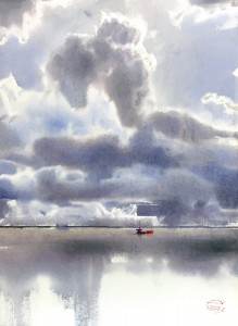 "Clouds" watercolor on paper, 61 x 46, 2019