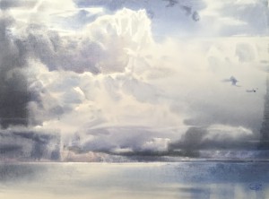 "The soft wings of thunderstorm" watercolor on paper, 57x78, 2020