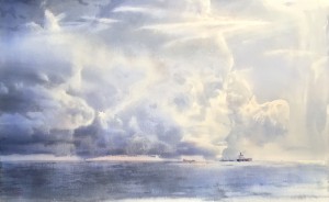 "A rush of the wind" watercolor on paper, 65 x 105, 2020
