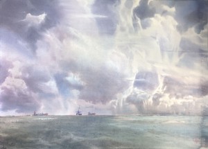 "The Clouds' parade" watercolor on paper, 56 x 76, 2020