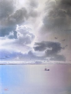 Cloudy day. Watercolor on paper. 61 x 46 cm. 2021 © Sergey Temerev