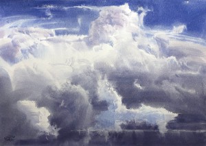 Heavenly Scapes. Series III. Opus XXIII-II. Watercolor on paper. 50 x 70 cm. 2023