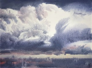 Heavenly Scapes. Series III. Opus XXIII-VII. Watercolor on paper. 56 x 76 cm. 2023