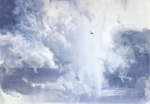 The flight. Watercolor on paper. 38 x 56,5 cm. 2023 © Sergey Temerev