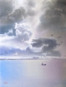 Cloudy day. Watercolor on paper. 60,5 x 45 cm. 2021