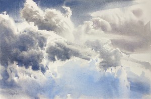 The wind's breath - IX. Watercolor on paper. 38,5 x 56,5 cm. 2023
