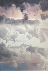 Cloud by cloud, and day by day. Watercolor on paper. 56 x 38 cm. 2024